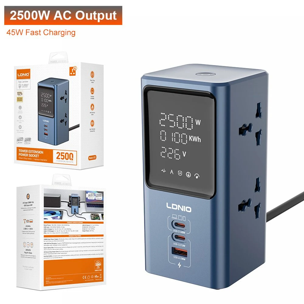 LDNIO SC2 45W 7-in-1 Universal Desktop Power Strip