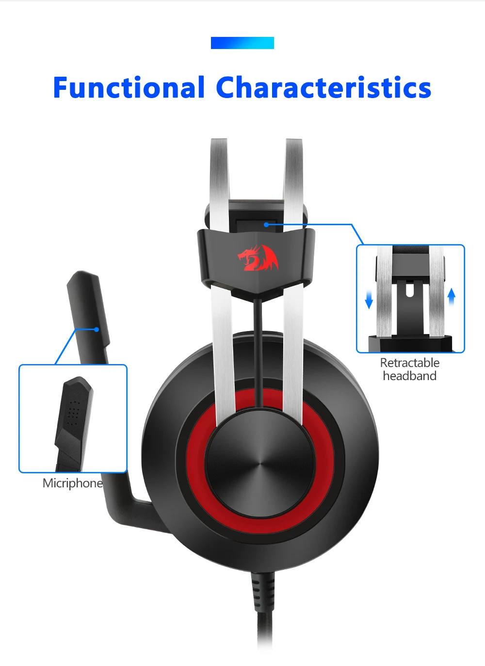 Redragon H601 TALOS Gaming Headset - Black