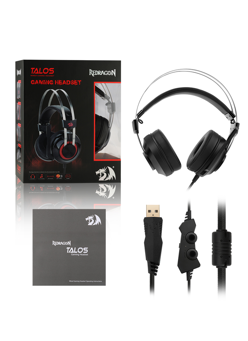 Redragon H601 TALOS Gaming Headset - Black