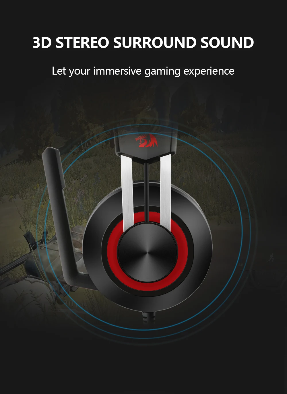 Redragon H601 TALOS Gaming Headset - Black