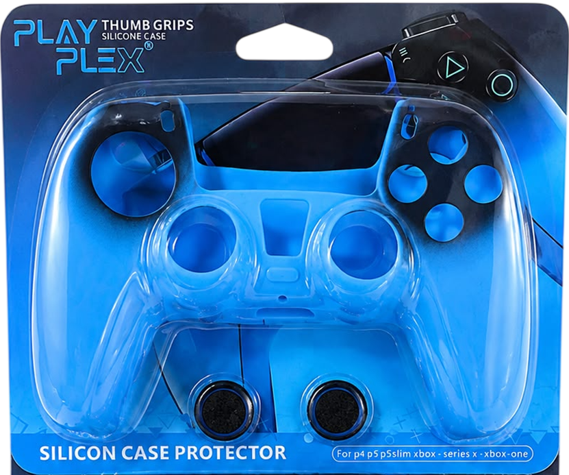PS5 DualSense silicone protector and included thumb grips