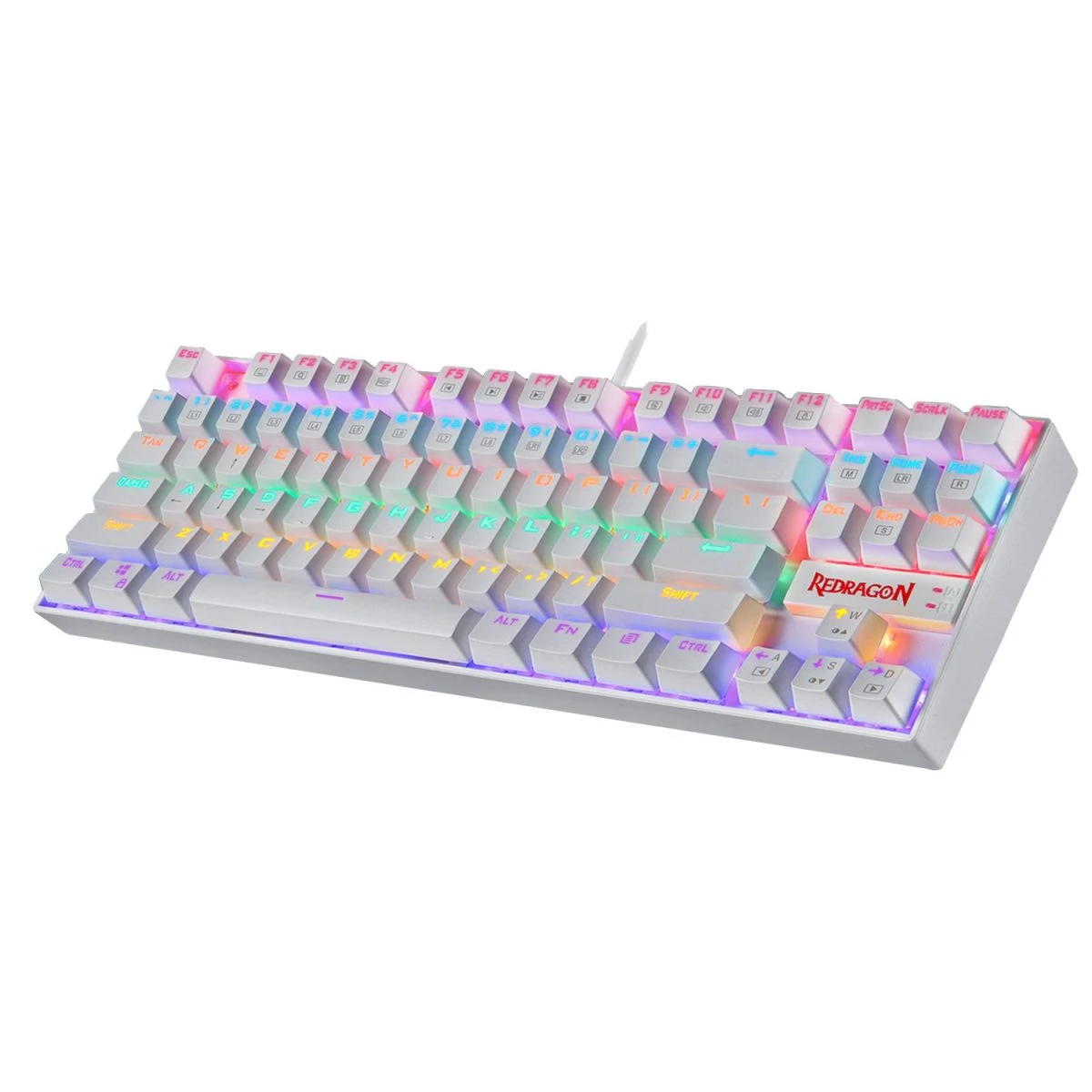 Redragon K552 KUMARA Rainbow Wired Mechanical Gaming Keyboard – Red Switch - White