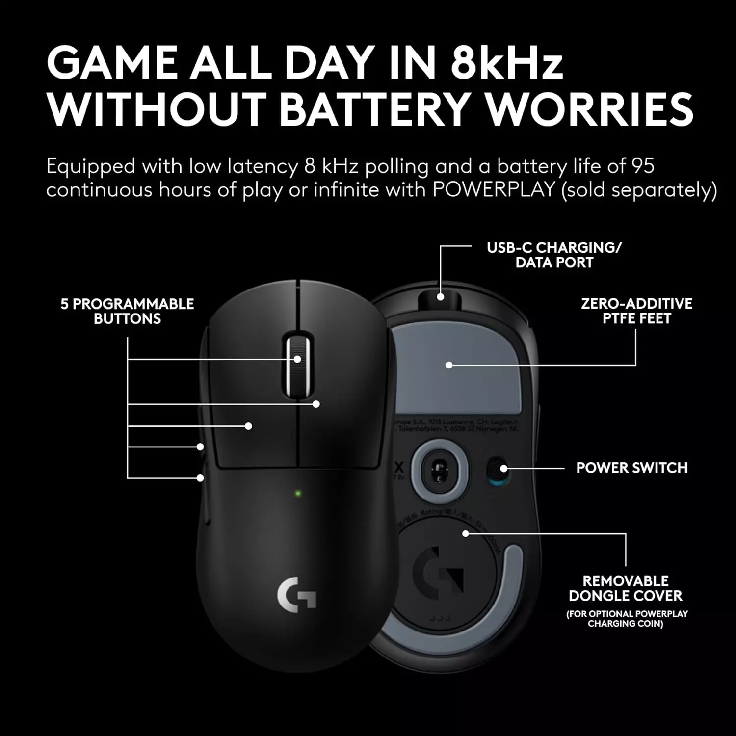 Logitech G PRO X SUPERLIGHT 2c Black Gaming Mouse