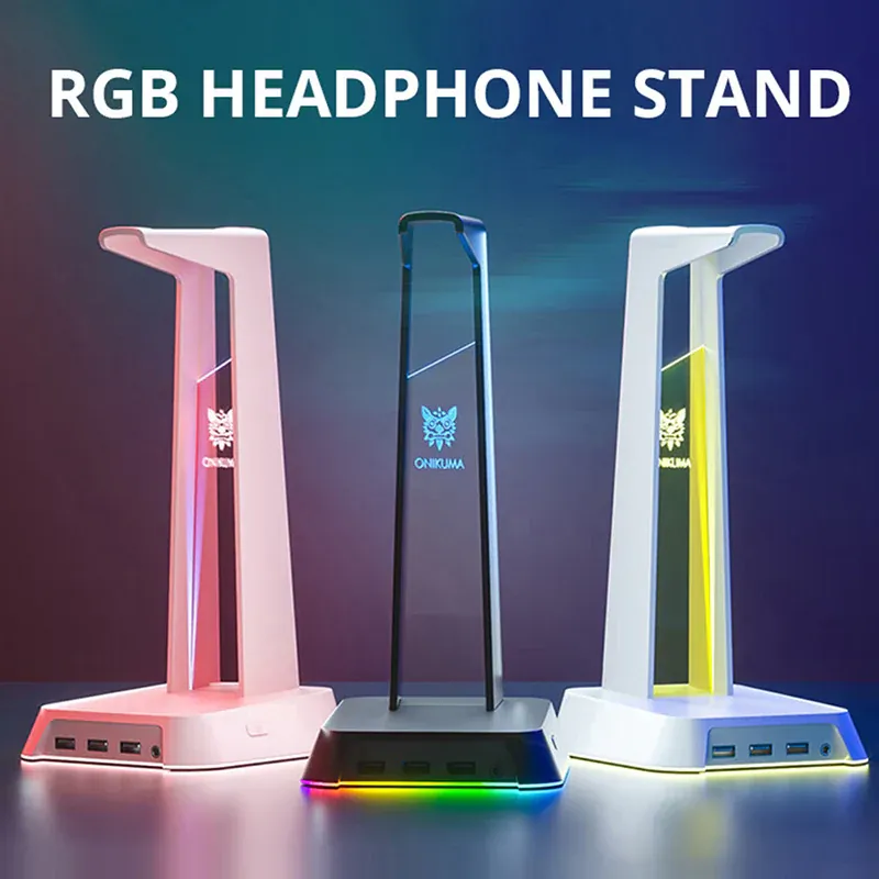 ONIKUMA ST-2 White RGB Headphone Stand