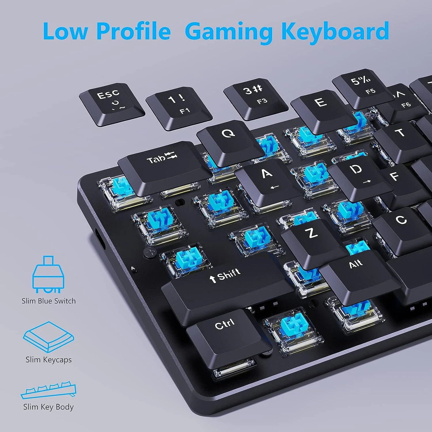Redragon K615P-KBS Elise Pro Low Profile Mechanical Tri-Mode Wireless RGB Gaming Keyboard