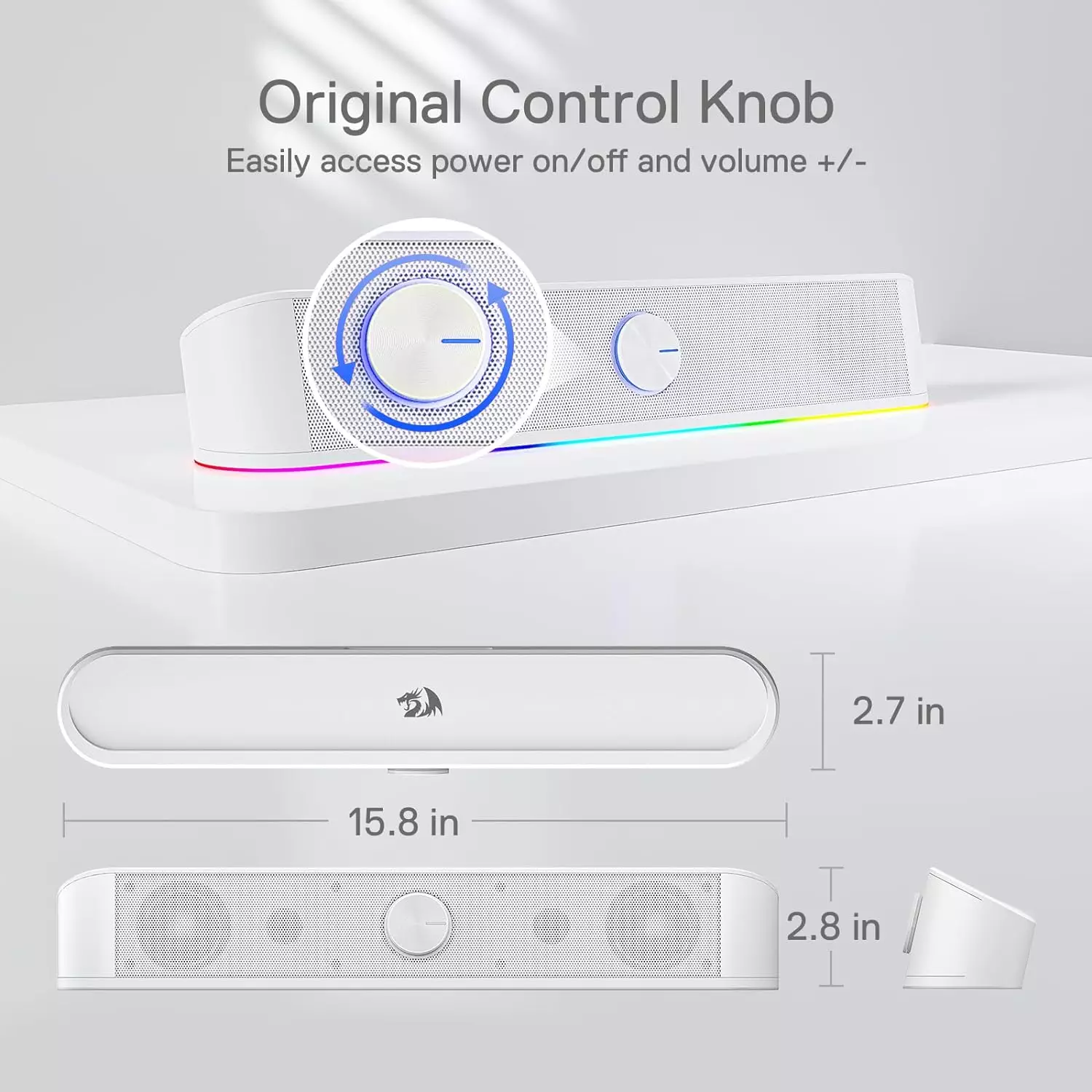 Redragon GS560 ADIEMUS RGB PC Soundbar - White
