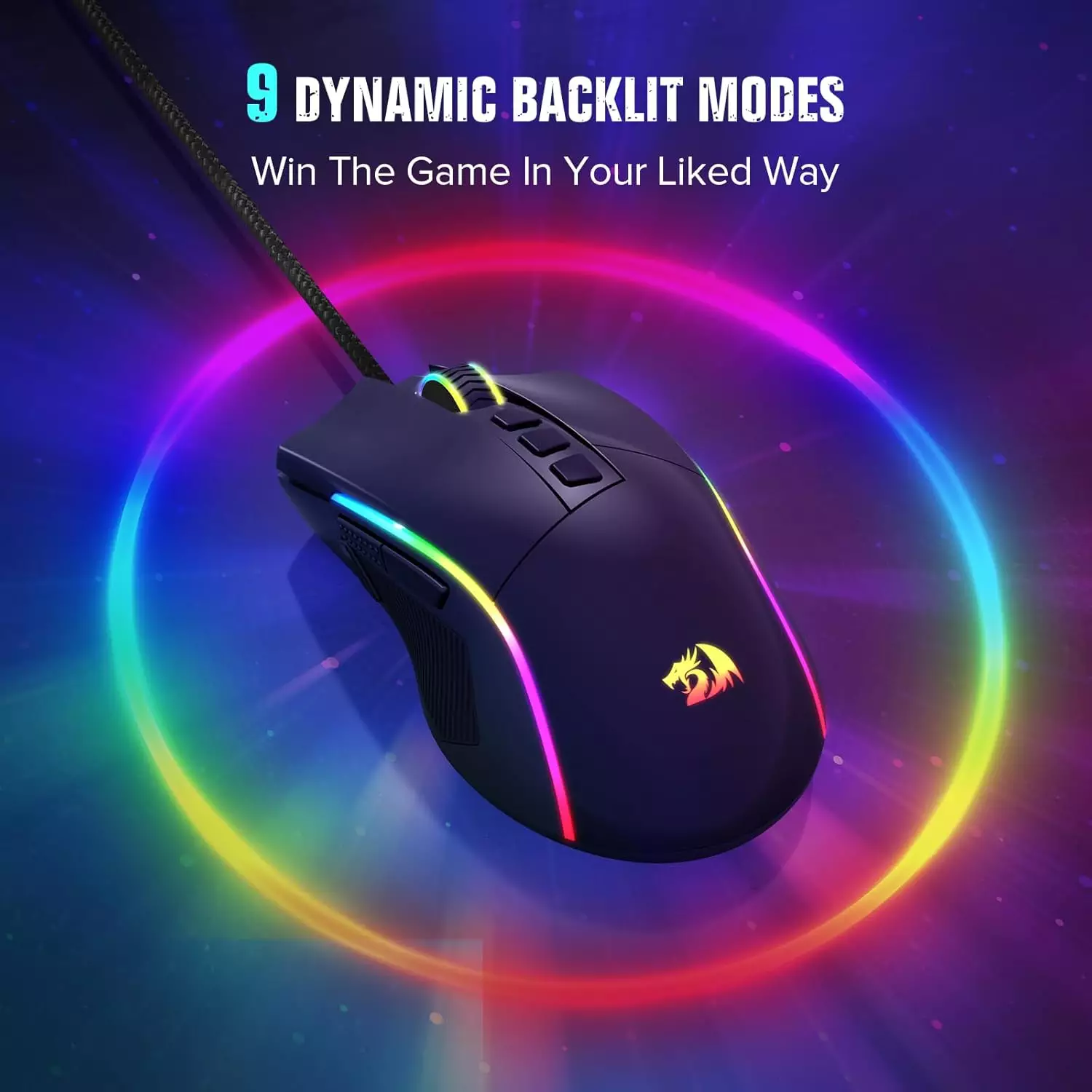 ريدراجون M812 بلانك ماوس ألعاب RGB سلكي 16000 DPI – أسود