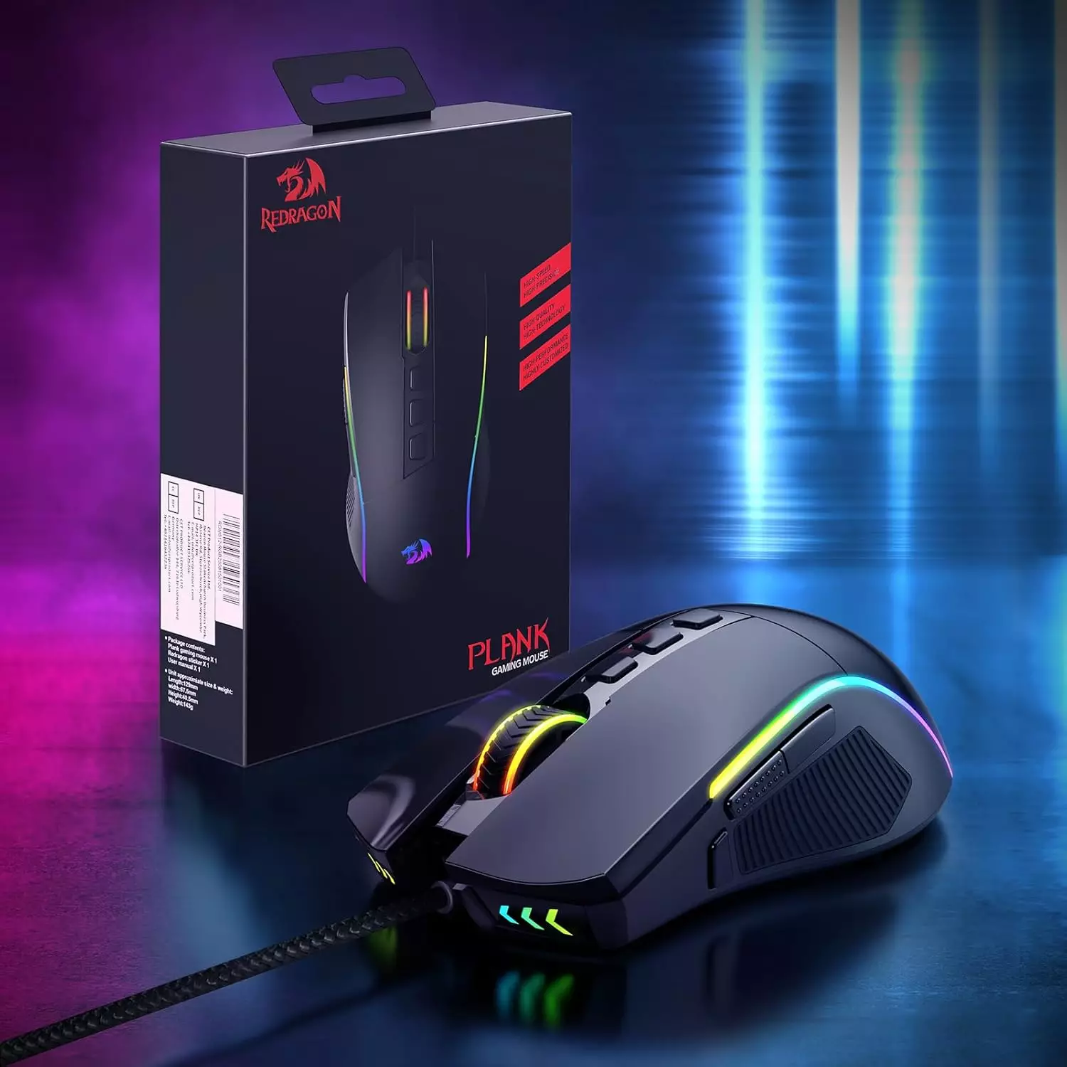ريدراجون M812 بلانك ماوس ألعاب RGB سلكي 16000 DPI – أسود