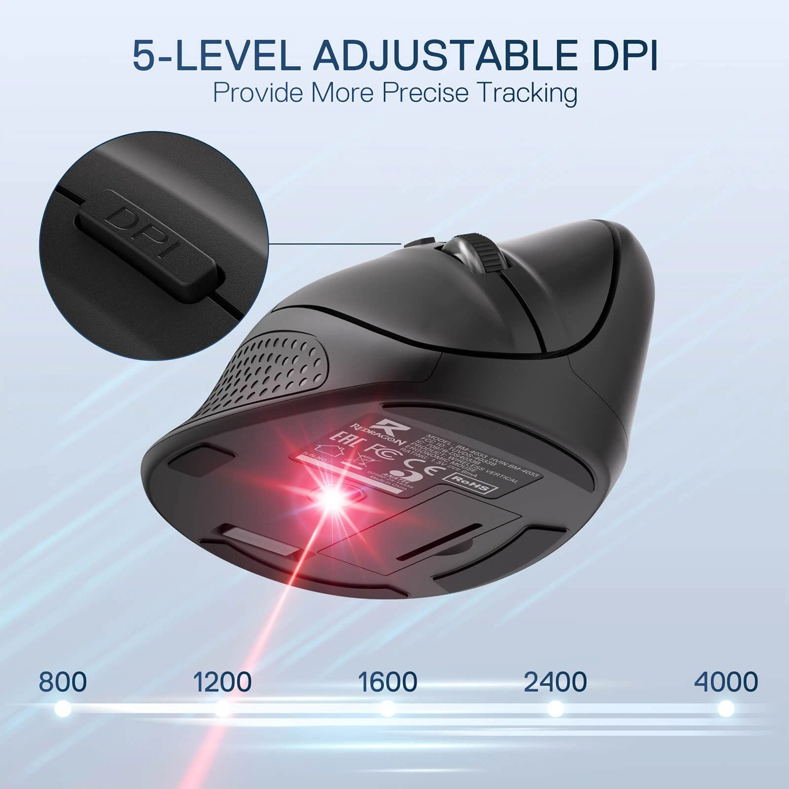 Redragon BM-4033 Wireless Vertical Ergonomic Mouse