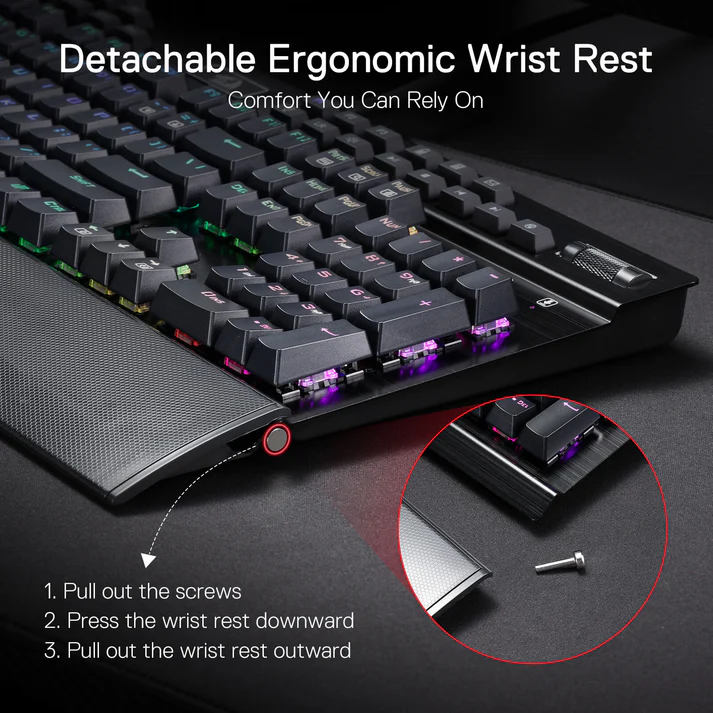 Redragon K550-1 Yama RGB Wired Gaming Keyboard Purple Switch - Black