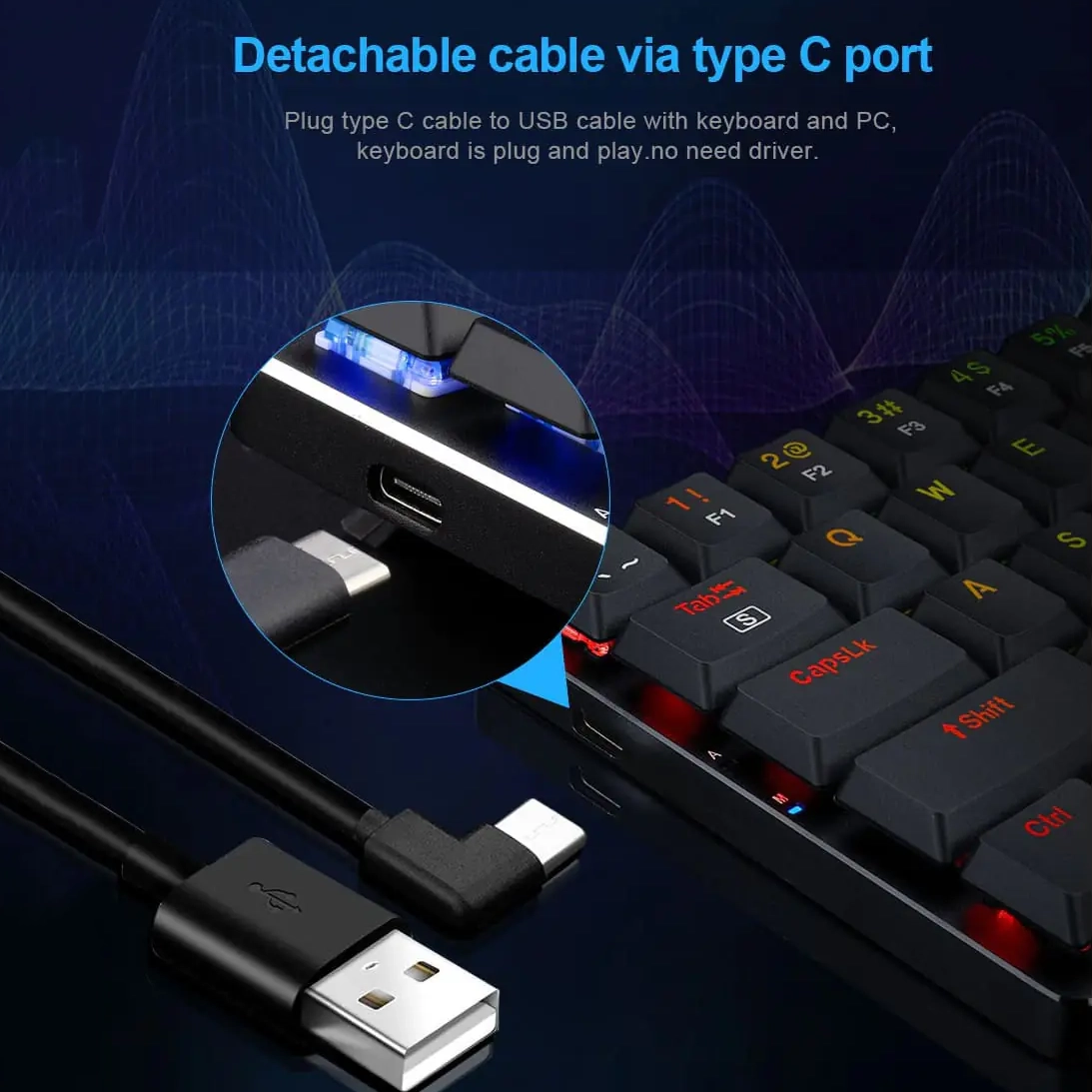 Redragon K626P Ashe Low Profile Mechanical Wired RGB Gaming Keyboard