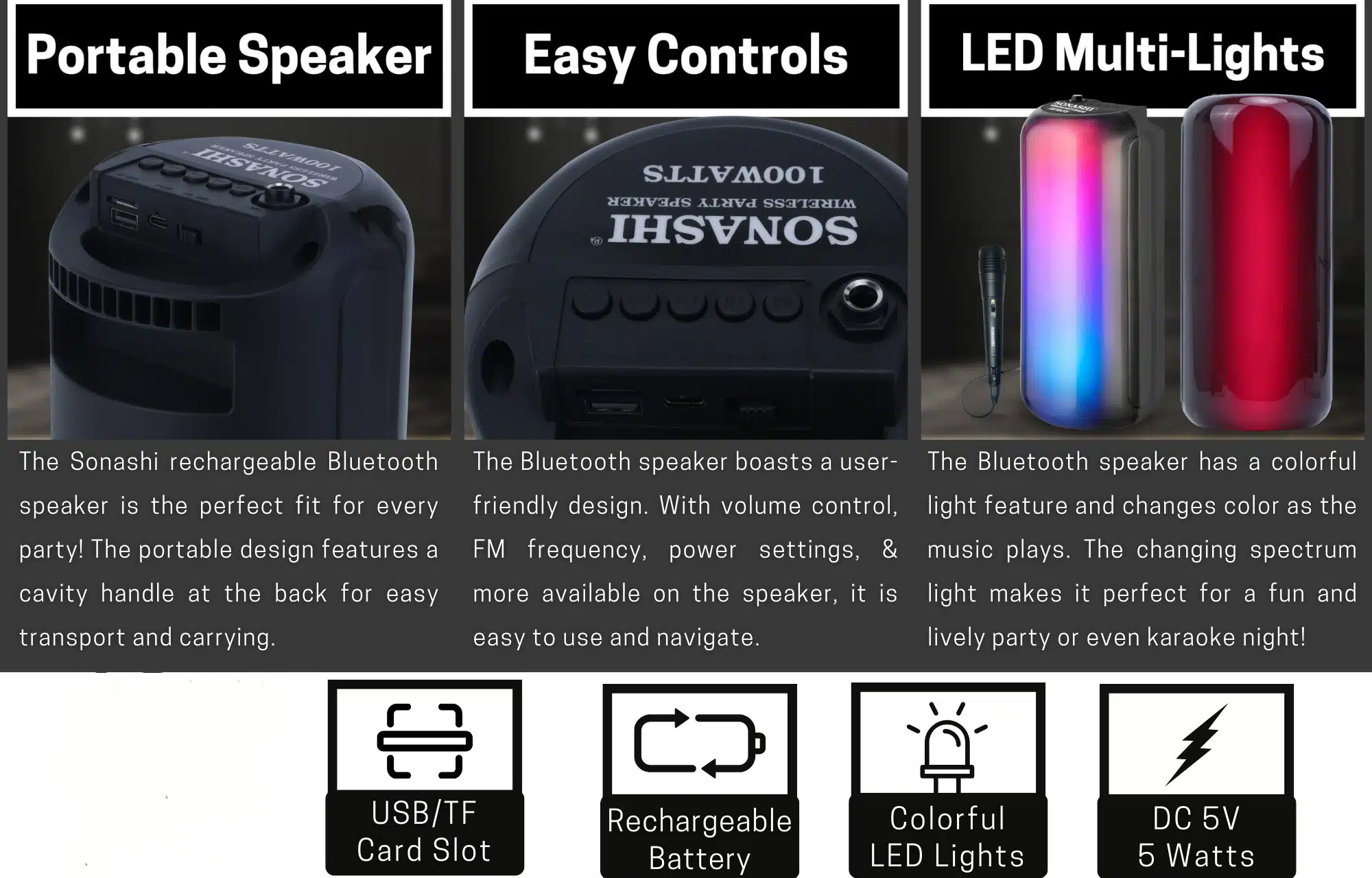 Portable Speaker RGB Bluetooth