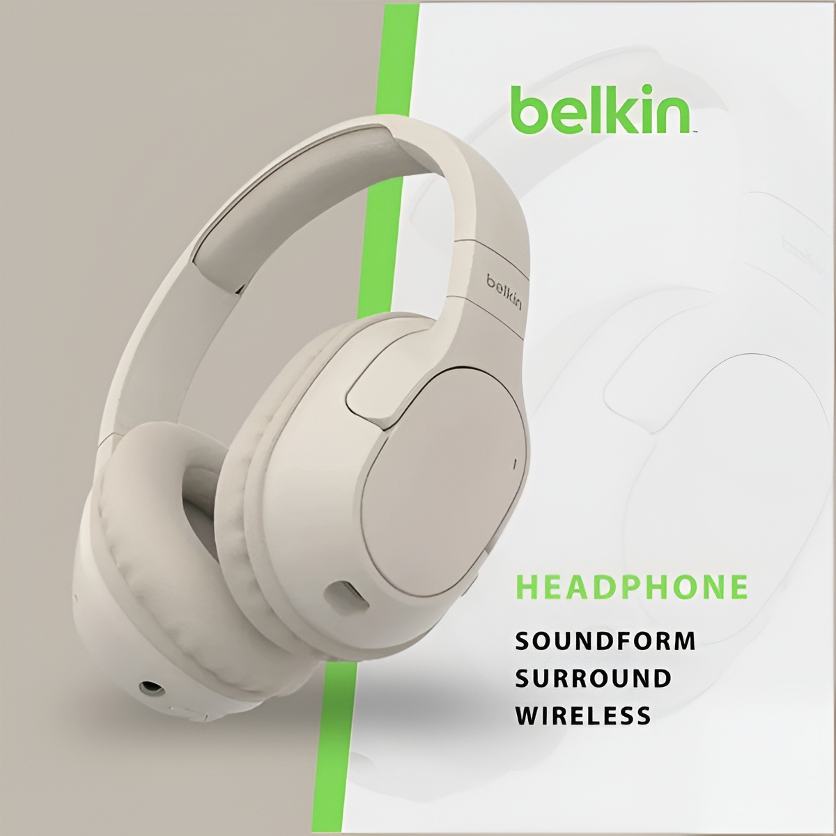 Belkin SoundForm Surround Wireless Over-Ear Headphones Sand