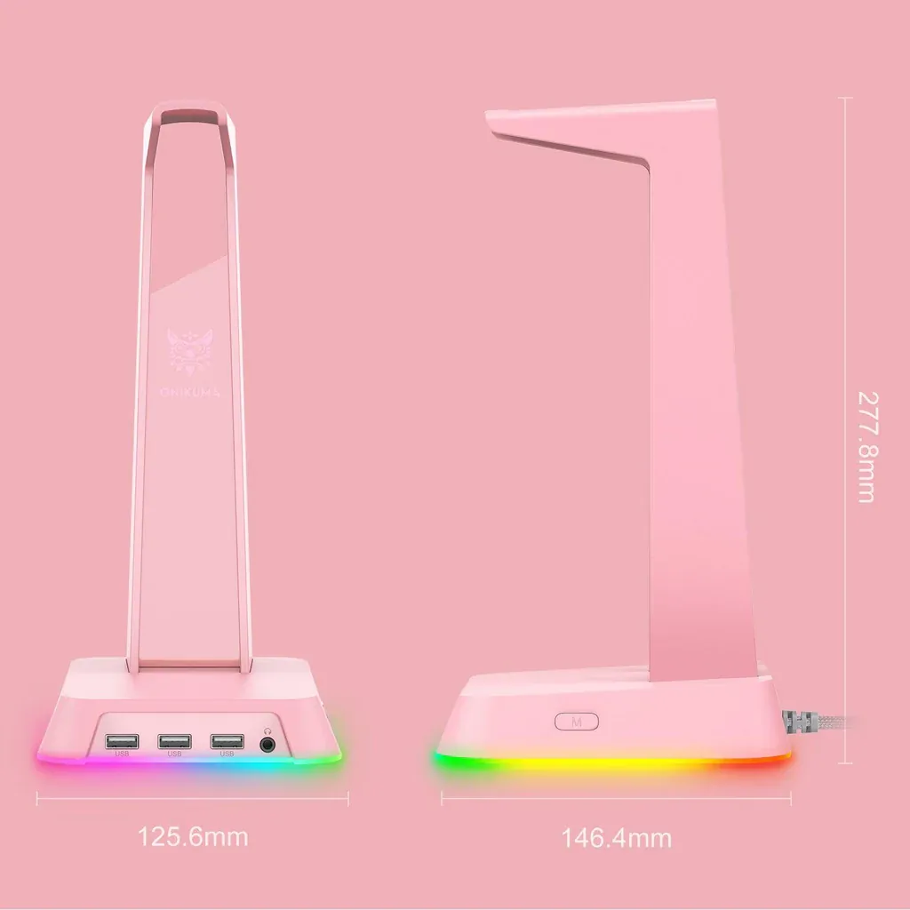 ONIKUMA ST-2 RGB Headphone Stand Pink
