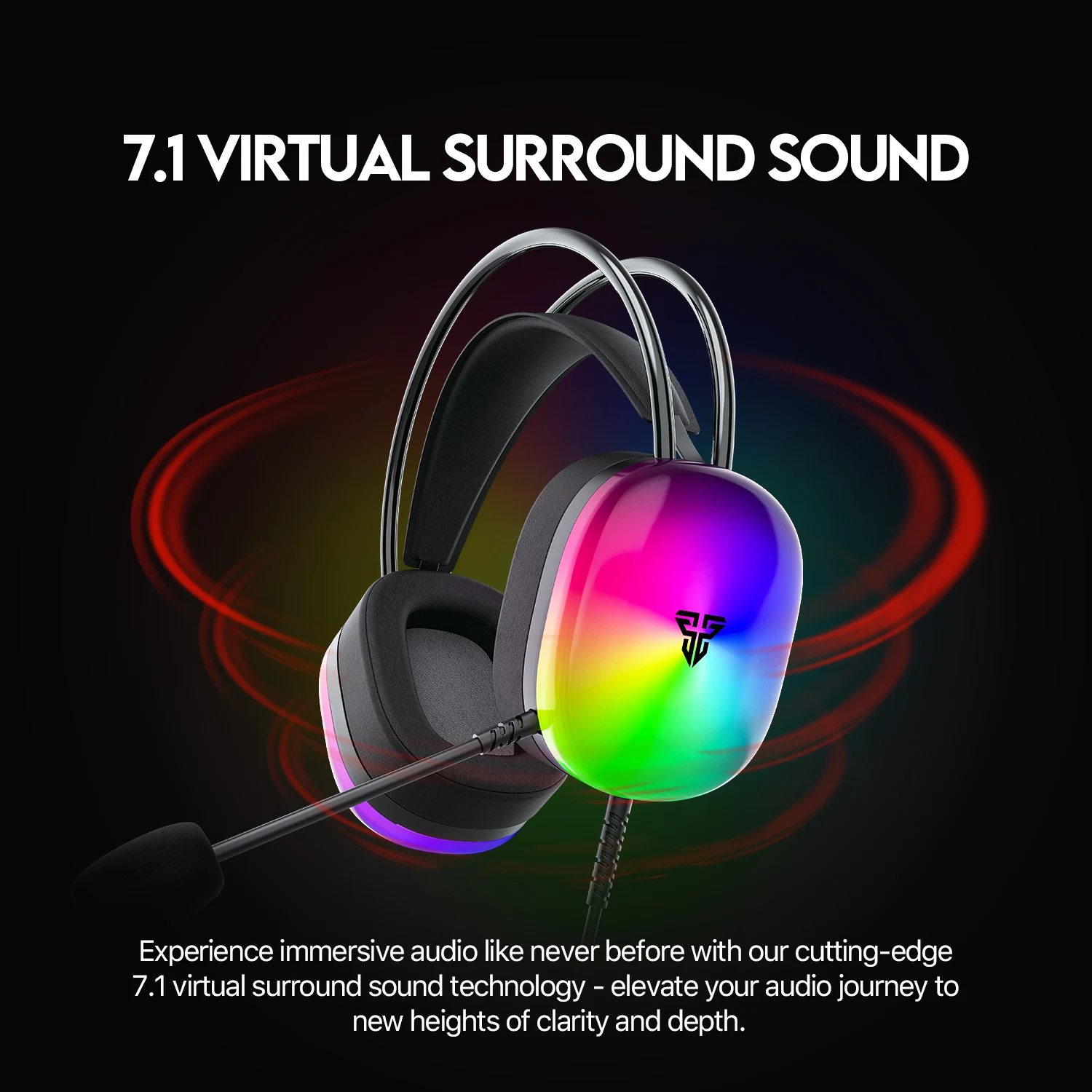 Fantech AURORA HG29 7.1 Wired Gaming Headset USB - Black