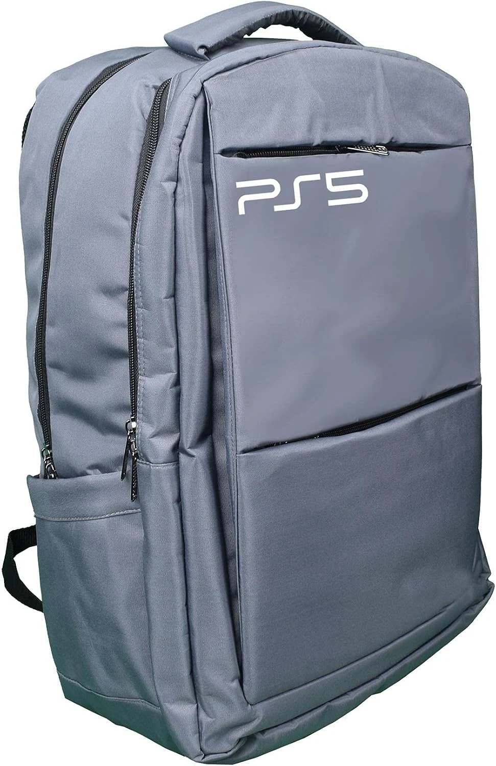 Gray backpack for carrying and storing a PS5 console