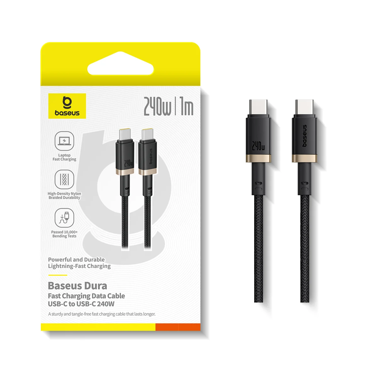 Baseus Dura USB-C to USB-C Cable 240W - 1M - Gold/Black