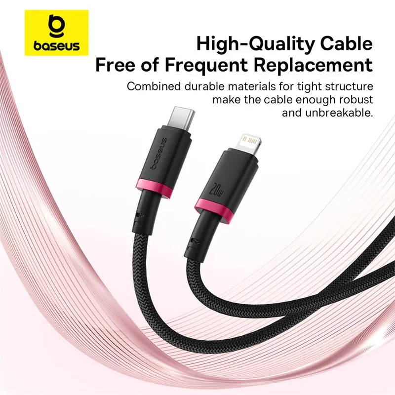 Baseus Dura USB-C to Lightning Cable 20W - 1M - Red/Black