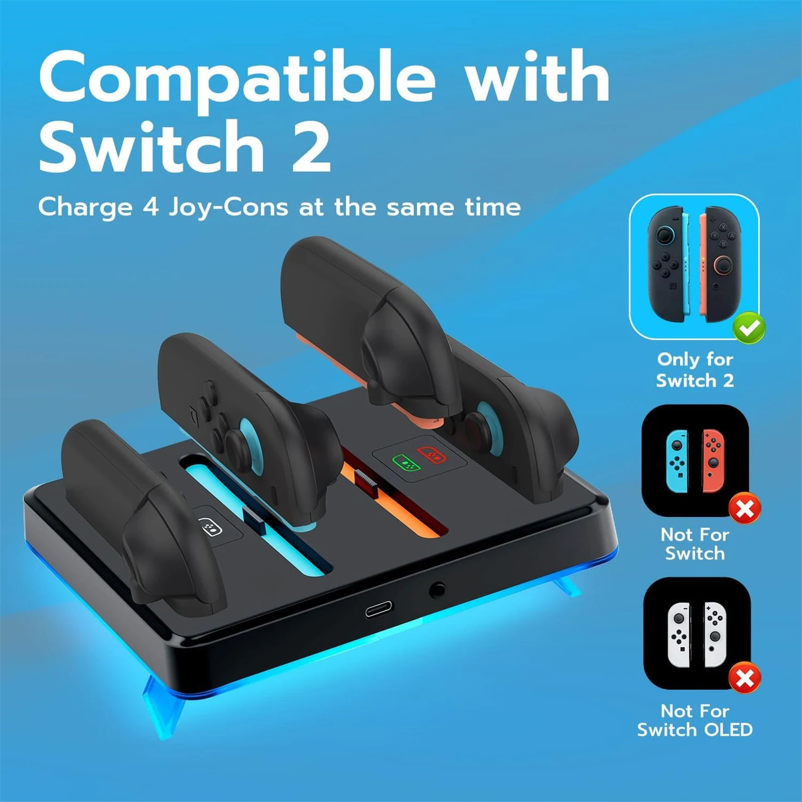 Dobe TNS-3160 RGB Charging Dock for Joy-Con
