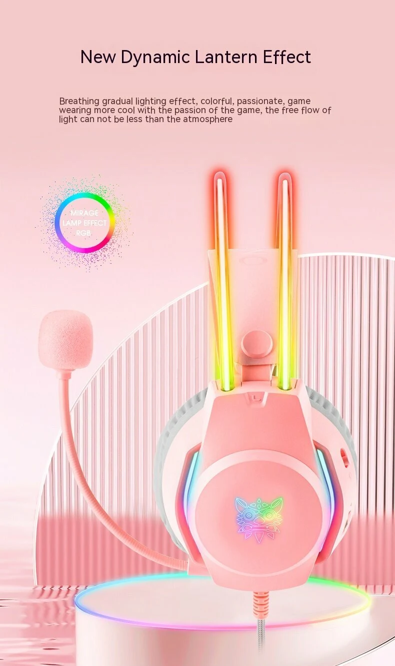 ONIKUMA X26 Wired Gaming Headset - Pink