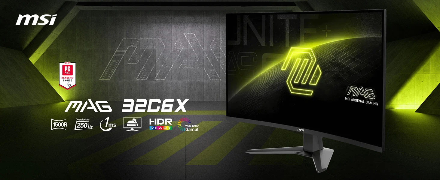 MSI MAG 32C6X – 31.5" FHD 250Hz VA Curve Gaming Monitor