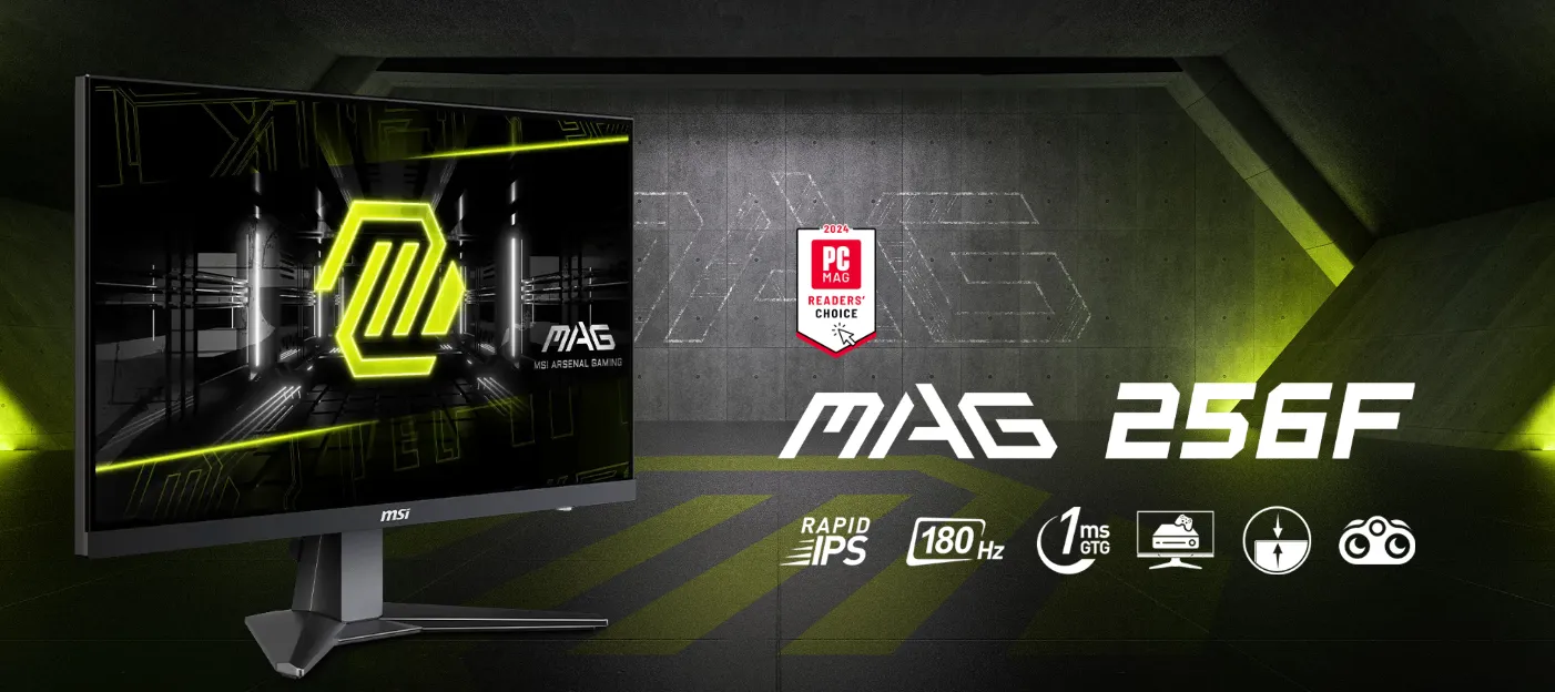 MSI MAG 256F – 24.5" FHD 180Hz Rapid IPS Gaming Monitor