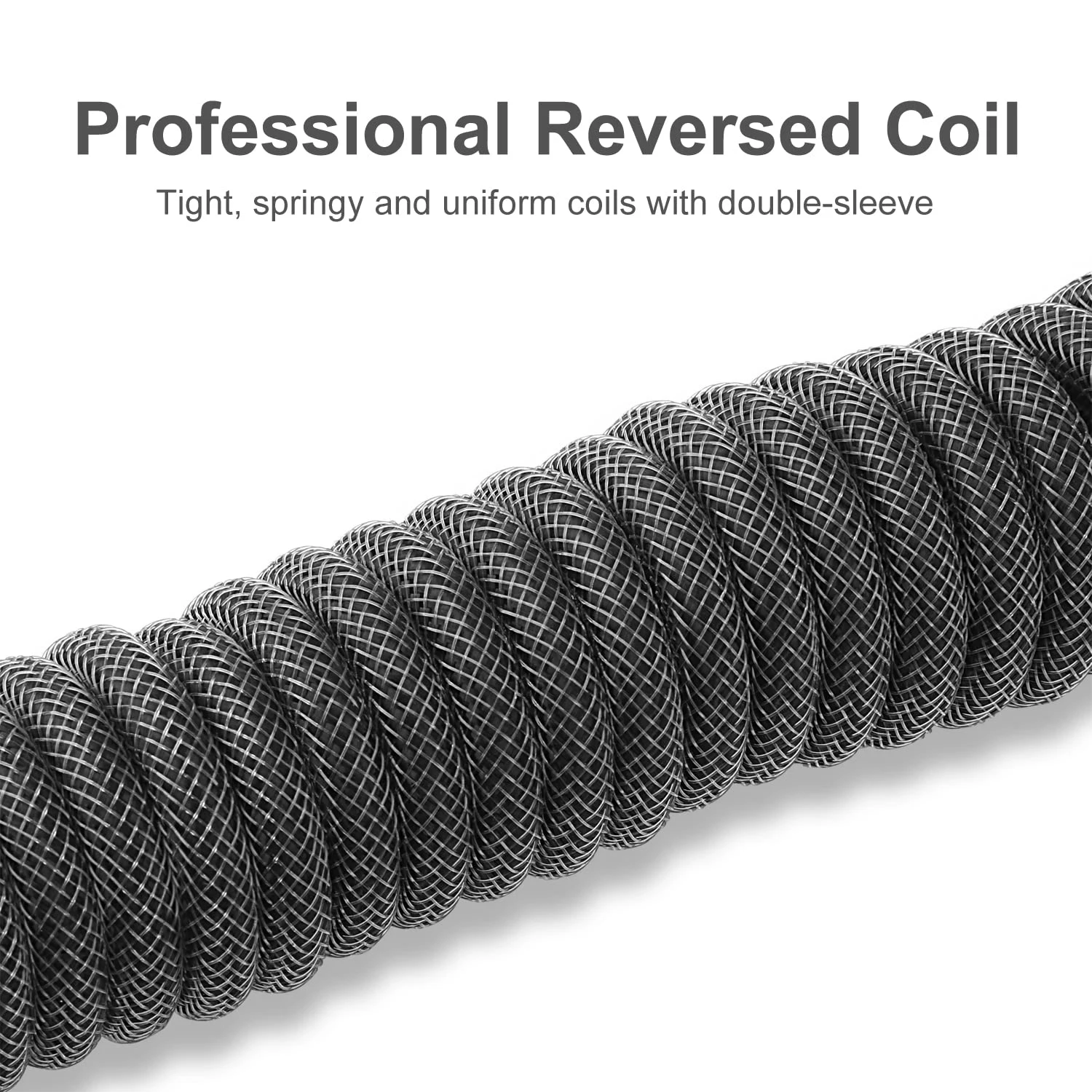 Redragon A115B Type C USB Coiled Spring Cable - 1.6M - Black