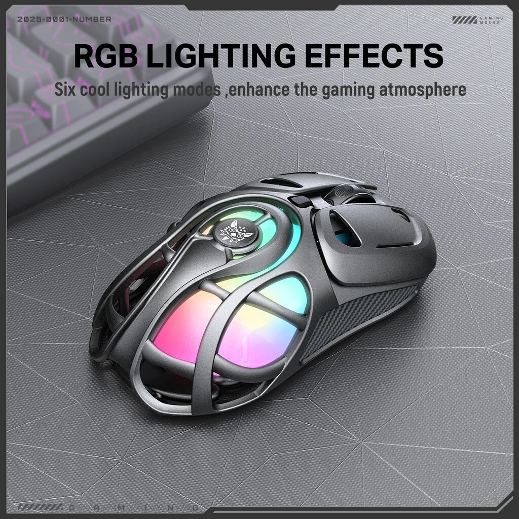 ONIKUMA DM02 Tri-Mode RGB Gaming Mouse - Grey