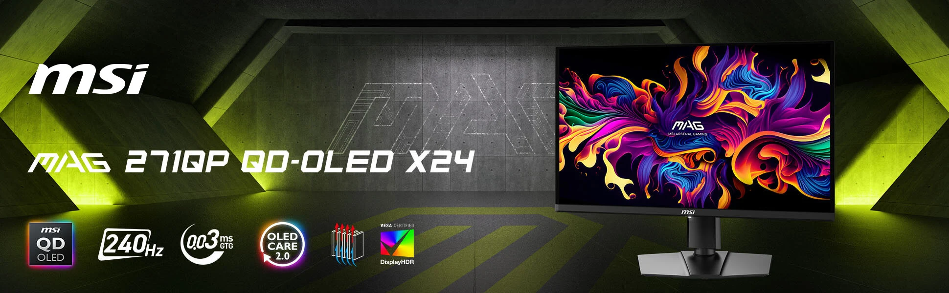 MSI MAG 271QP QD-OLED X24 – 27 Inch WQHD 240Hz - Gaming Monitor