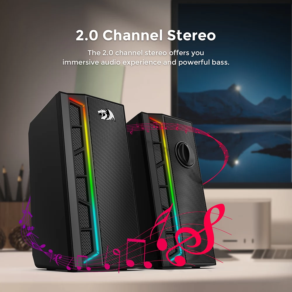 Redragon GS580 CALLIOPE RGB Wired Gaming Desktop Speakers