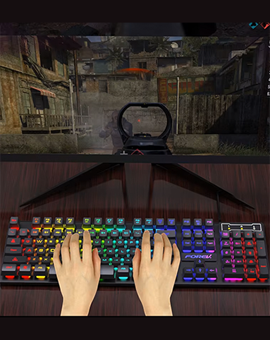 Keyboard Forev FV-Q1S with Rainbow Backlit LED Membrane