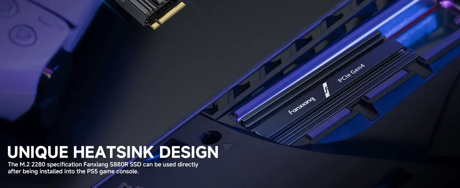 هارد SSD فانشيانج 2 تيرابايت S880R جين4 مع مبرد حرارة لجهاز بلايستيشن 5