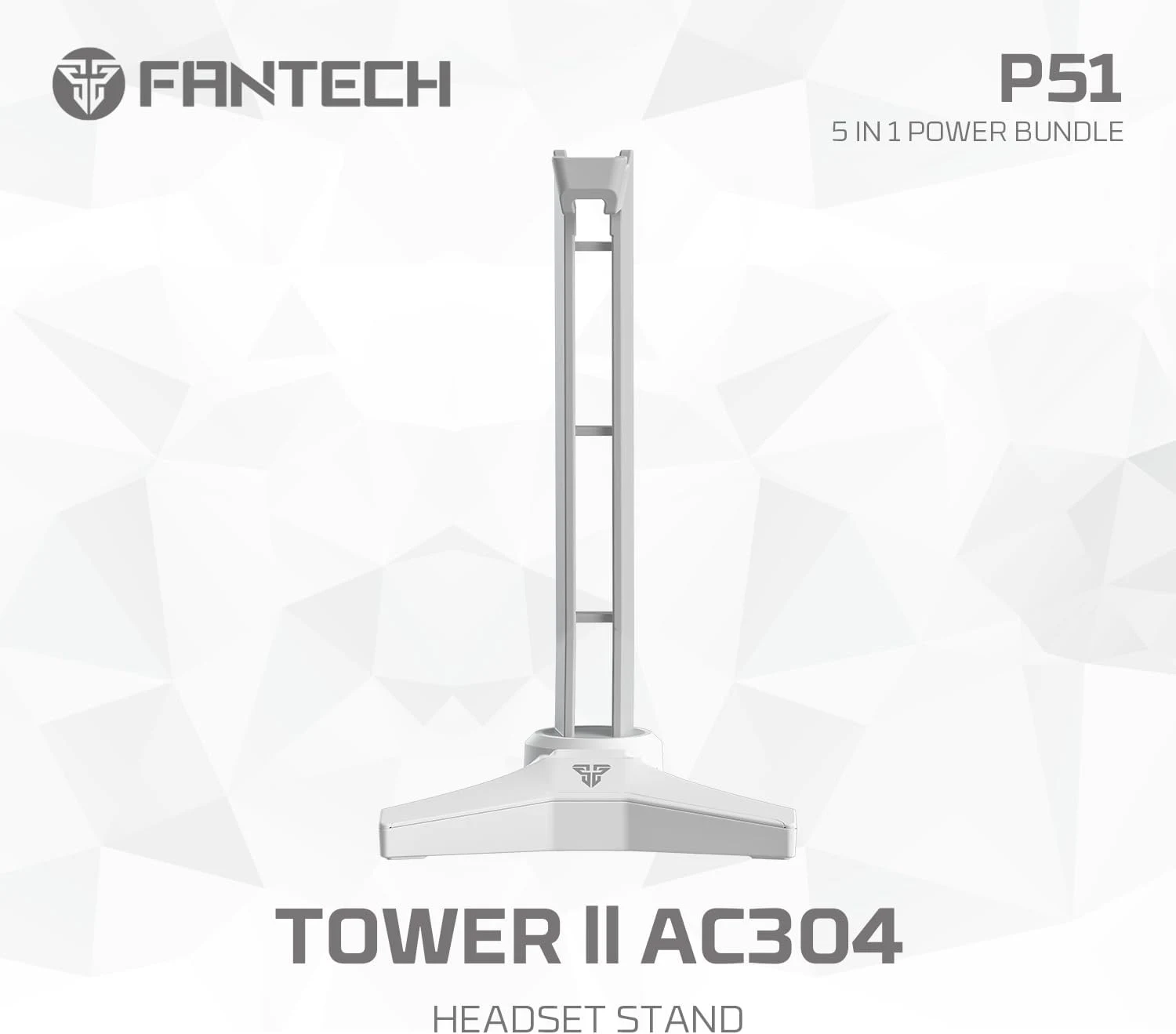 Fantech P51 Combo Power 5×1 Gaming Keyboard+Mouse+Mousepad+Headset+Headset stand - White