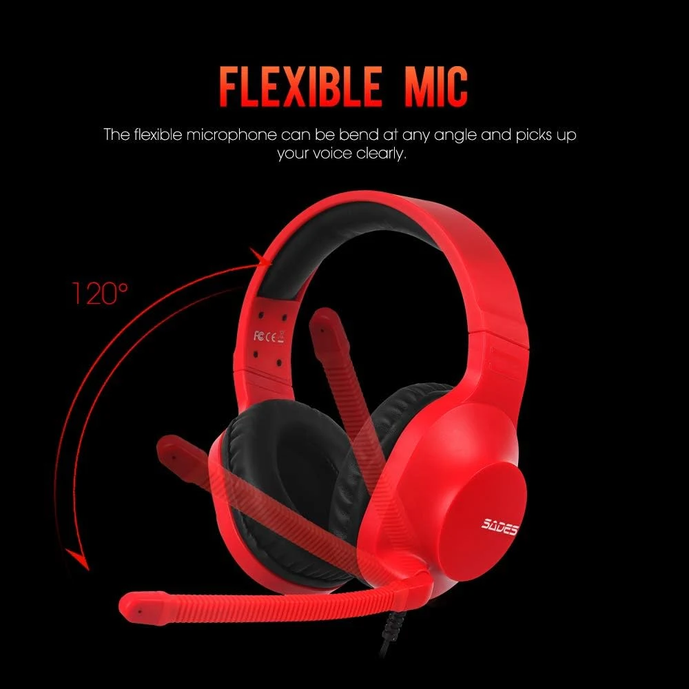 SADES Spirits SA-721 Wired Gaming Headphone - Red - Open Sealed