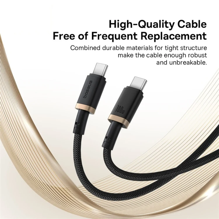 Baseus Dura USB-C to USB-C Cable 100W - 1M - Gold/Black