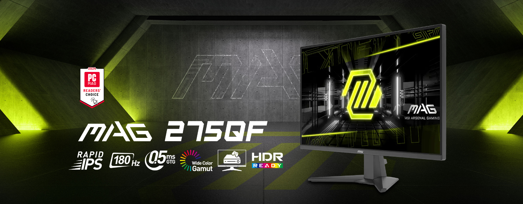 MSI MAG 275QF – 27" WQHD 180Hz Rapid IPS Gaming Monitor