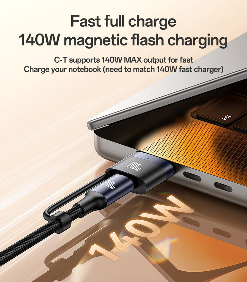 Yesido CA197 240W Fast Charging Type-C To Type-C/Magsafe 3 (Macbook) 2M