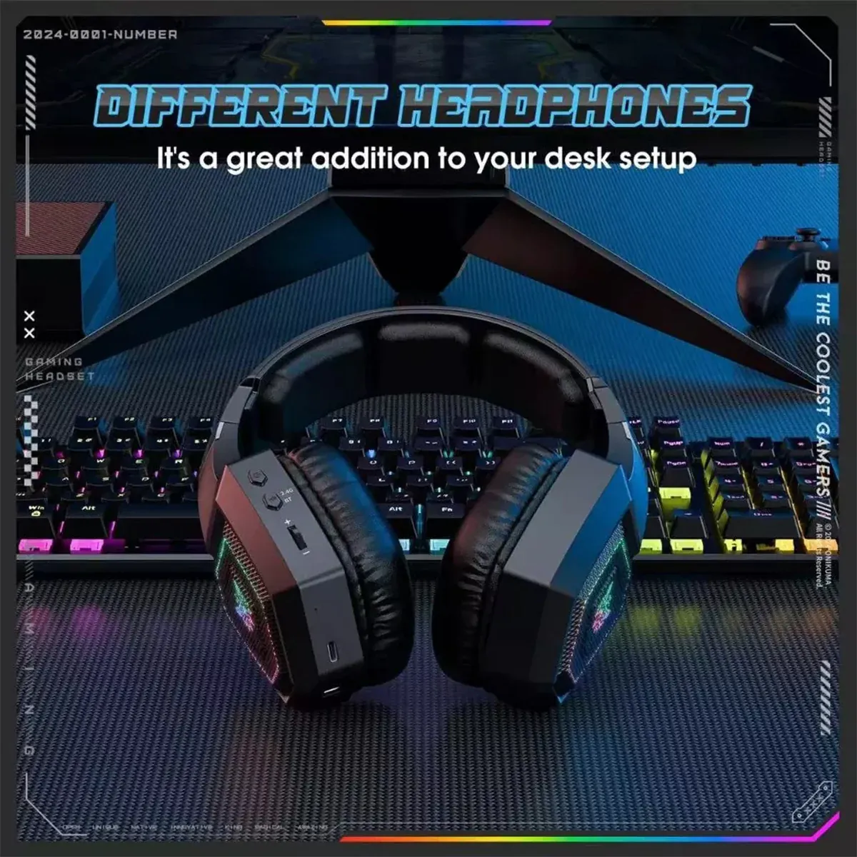 ONIKUMA GT806 RGB Tri-Mode Wireless Gaming Headset - Black - Open Sealed
