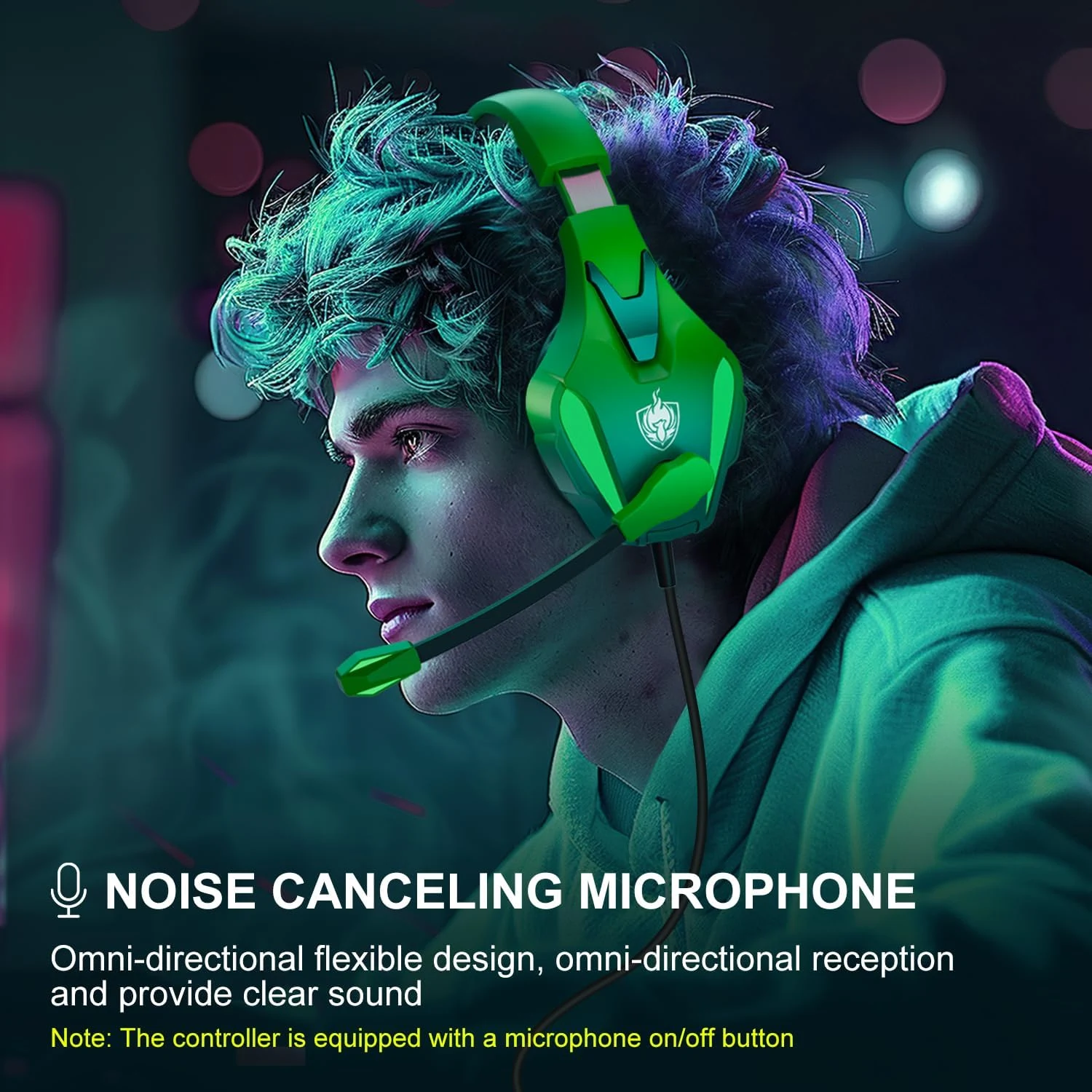 PHOINIKAS H9 Wired Gaming Headset - Green