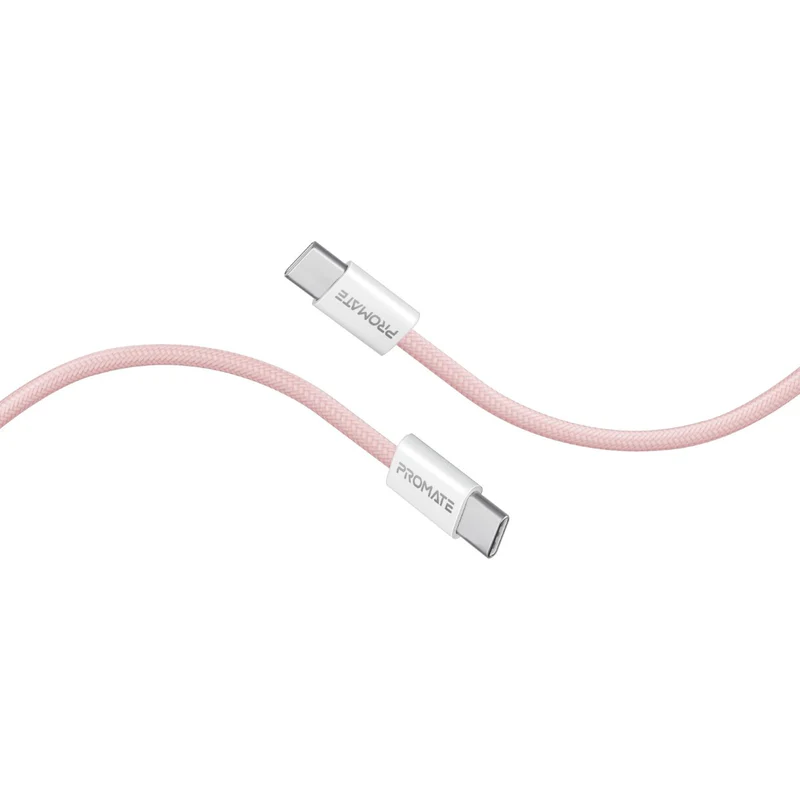 Promate EcoLine-CC200 60W USB-C Cable 2M – Pink