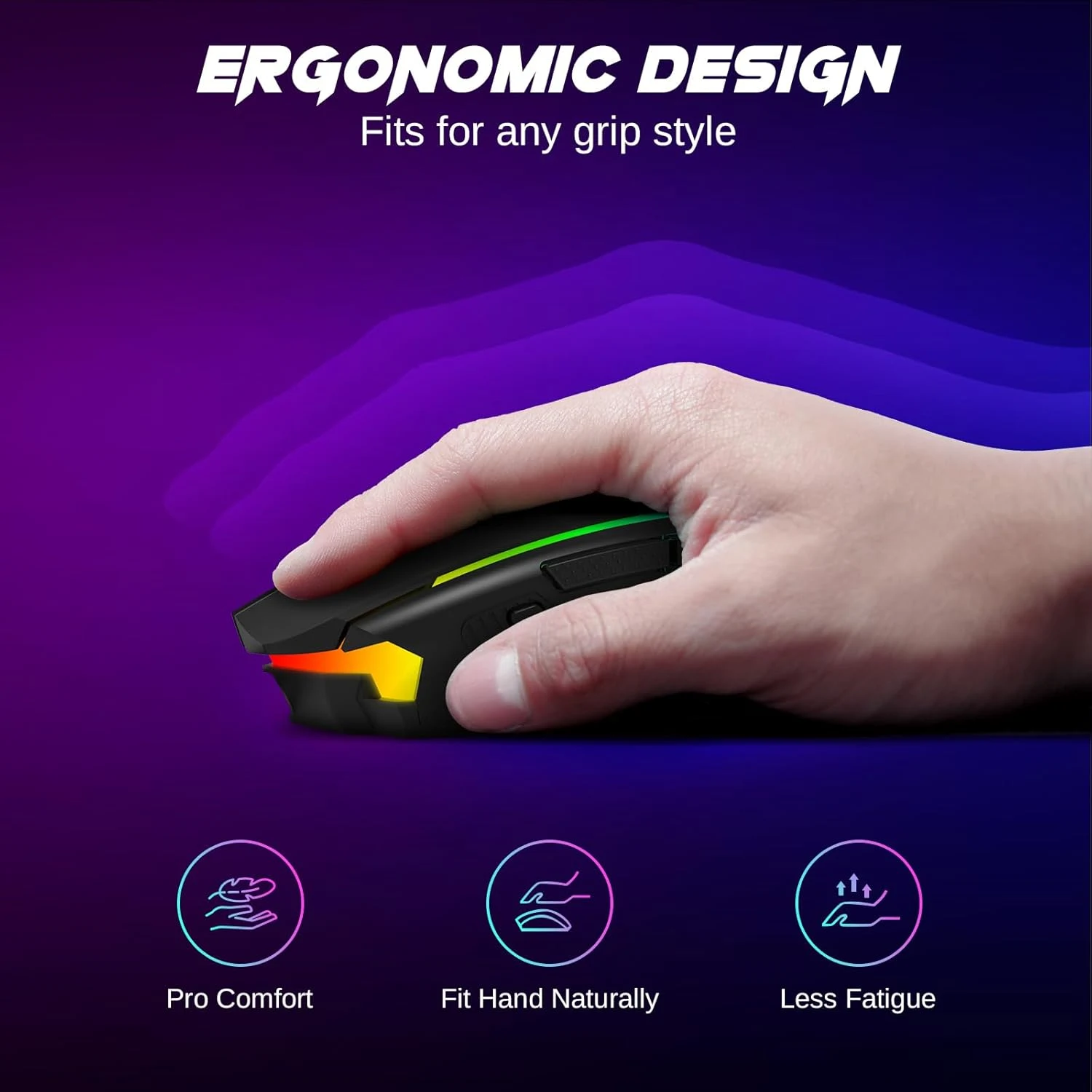 Redragon M914 RGB Tri Mode Gaming Mouse - Black