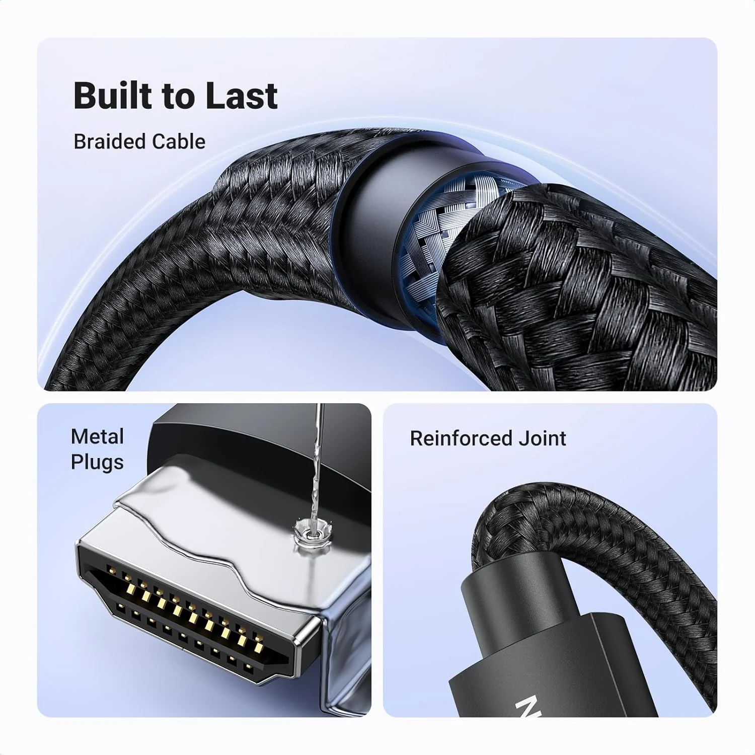UGREEN HD150 HD 8K@60Hz 4K@120Hz HDMI Cable - Black - 1M