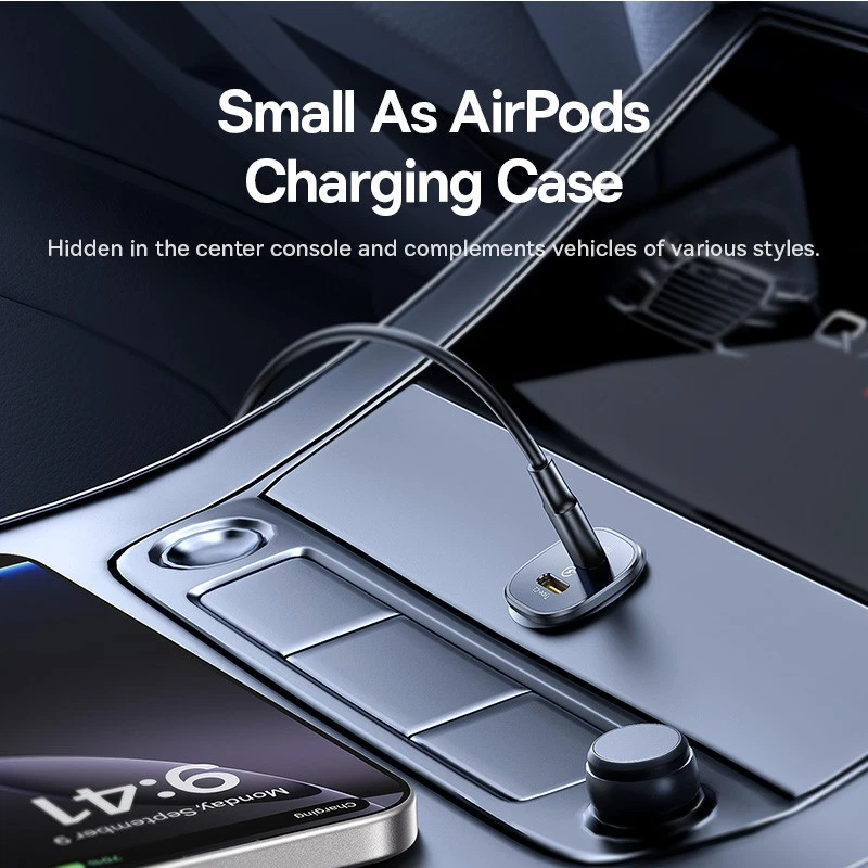 باسيوس جو تريب DP1 شاحن سيارة 30 واط (2× USB-C) - أسود