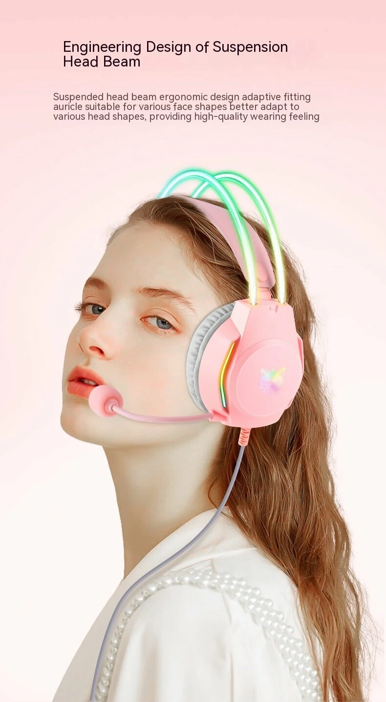 ONIKUMA X26 Wired Gaming Headset - Pink
