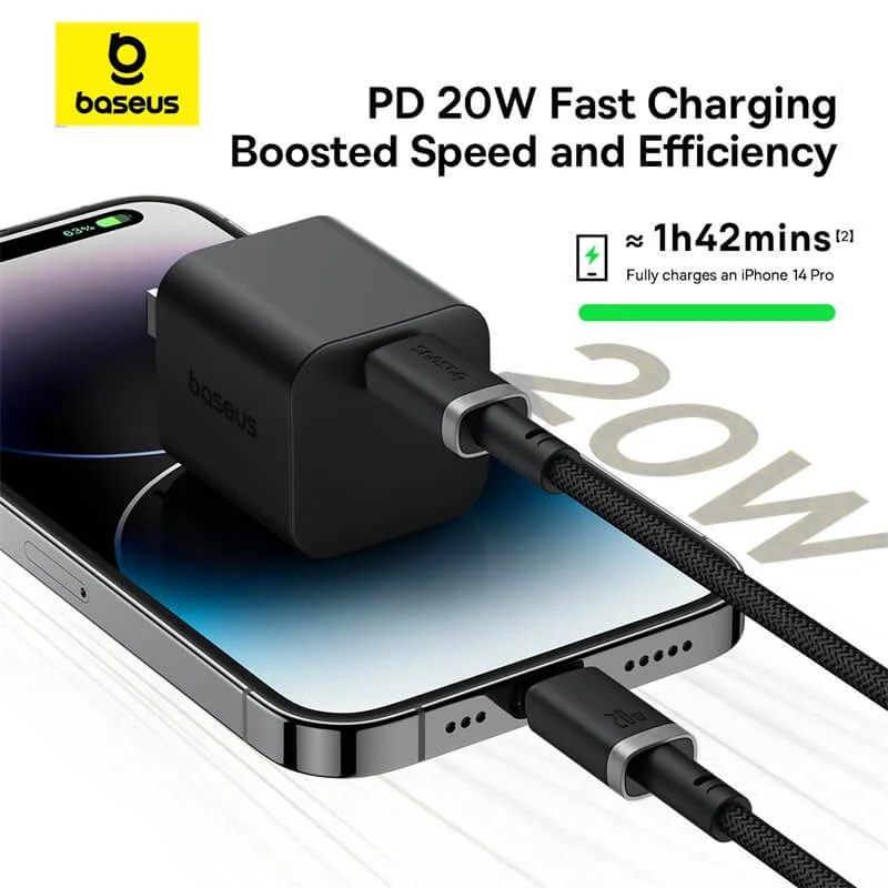 Baseus Dura USB-C to Lightning Cable 20W - 2M - Silver/Black