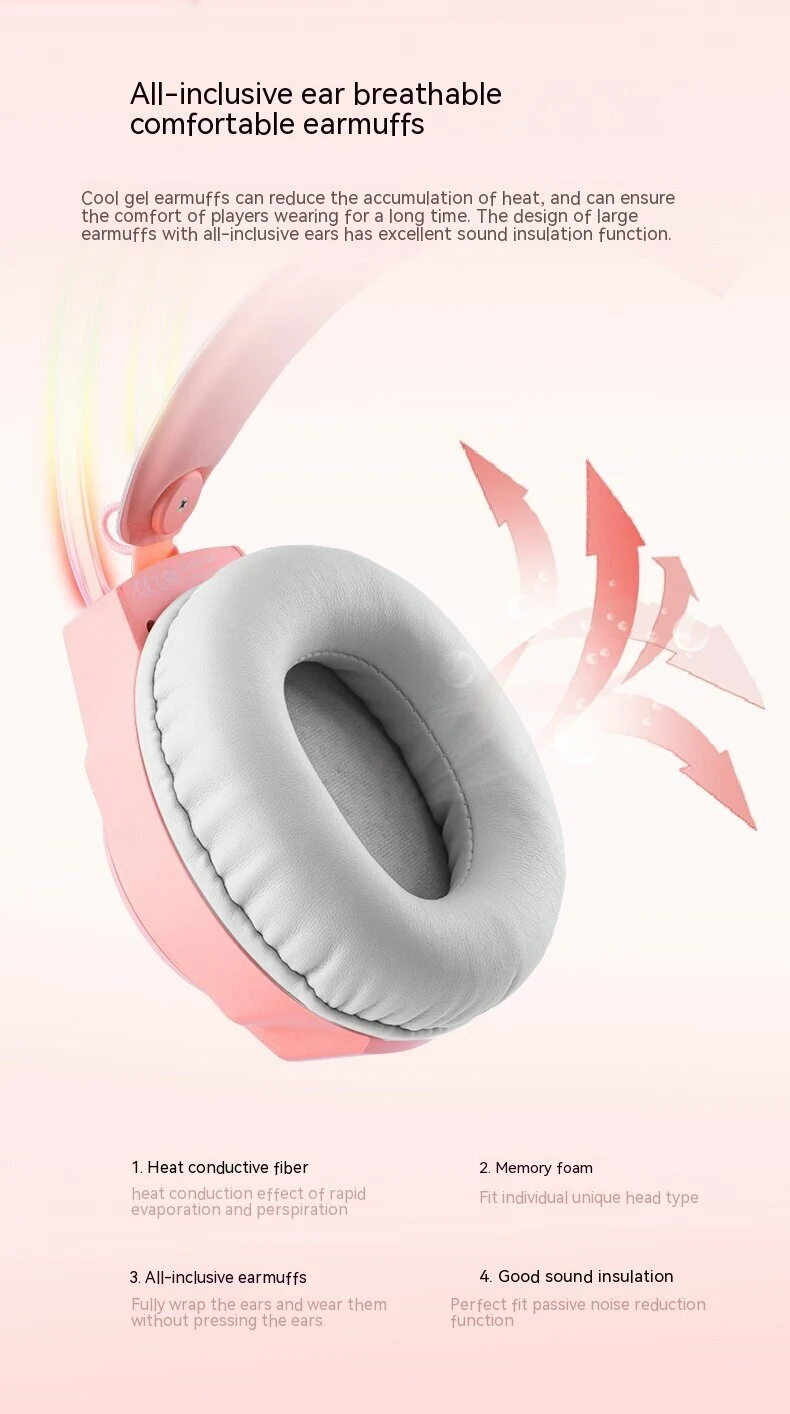 ONIKUMA X26 Wired Gaming Headset - Pink