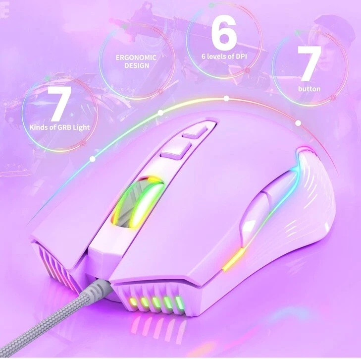 ONIKUMA CW905 RGB Wired Gaming Mouse - Purple