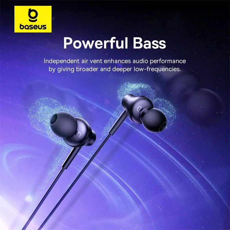 Baseus Encok CZ11 USB-C Wired Earphones - Black