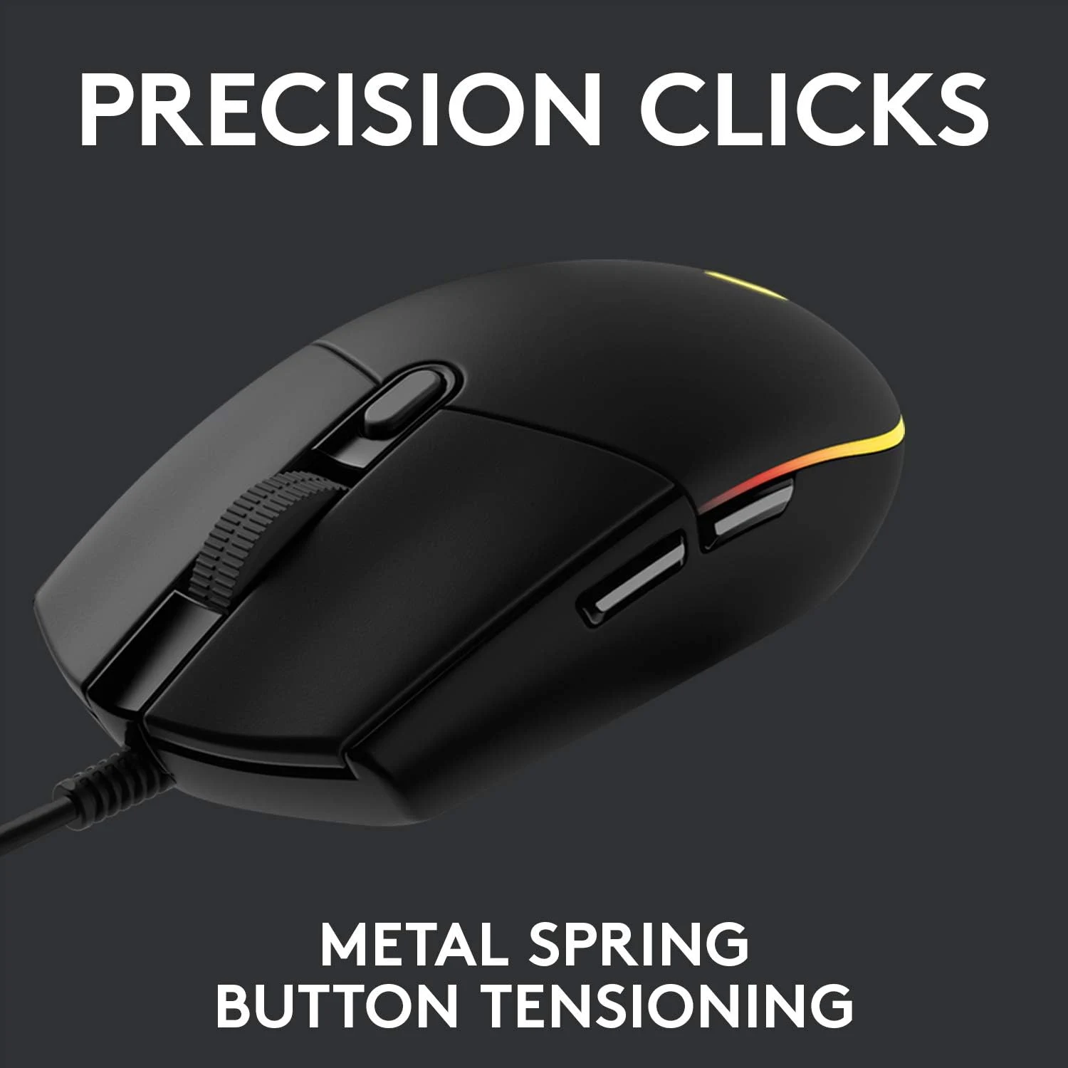 Logitech G203 Lightsync Optical Wired Gaming Mouse RGB - Black