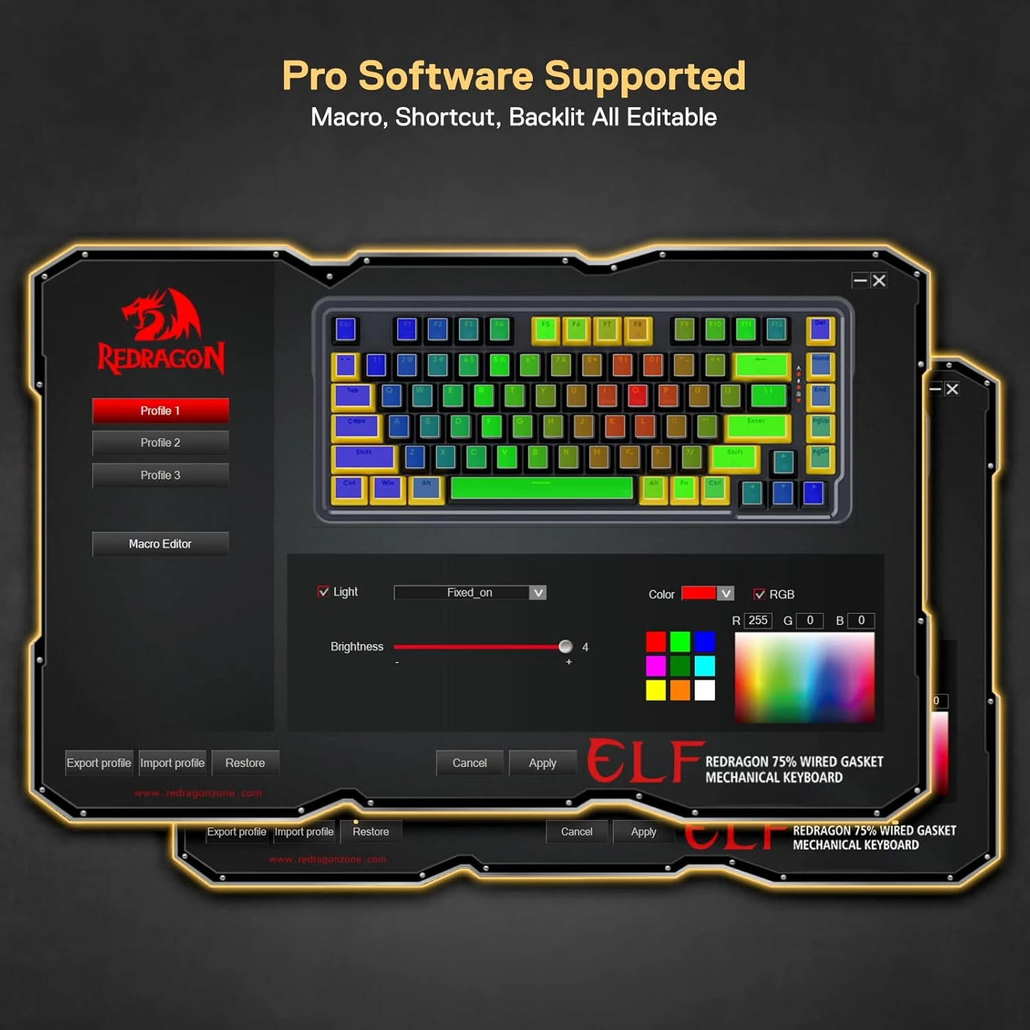 Redragon software and wired connection